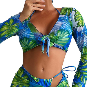 Custom Logo Front Women's Sexy 4 Piece Bikini Set Breathable Lightweight Swimwear for Girls Stylish <b>Bras</b> Made in Pakistan - Product Image 4