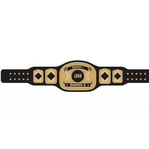 NOVERA INDUSTRIES Custom Boxing Championship Award Belt Black Gold Metal <b>Plate</b> Personalized <b>Name</b> Title Leather Strap Comfortable - Product Image 1
