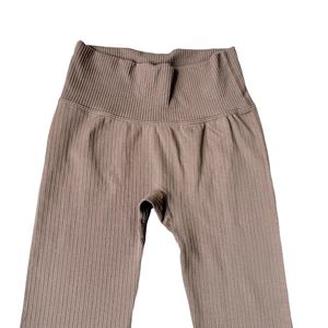 Women's High Stretch Ribbed Polyester Elastic Waist Full Length Gym Yoga <b>Pants</b> Scrunch <b>Bum</b> Tights - Product Image 5