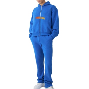 Survêtements d'hiver pour hommes à fermeture éclair, en molleton de coton, style streetwear, ensembles 2 pièces, personnalisables avec logo, vente en gros - Product Image 1