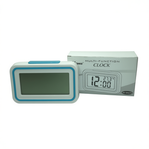 Kk-9905ts Digital <b>Clock</b> Multi Function Alarm With Temperature Display <b>White</b> Blue - Product Image 2