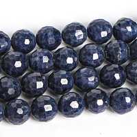 Perles de saphir naturel authentique qualité AA+ bleu profond micro-facettées taille brillante effet changeant de couleur certifié tiers