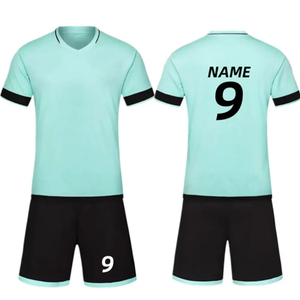 Ensemble de maillot de football unisexe vert menthe à manches courtes, anti-transpiration, pour adultes, tenue de sport d'été - Product Image 6