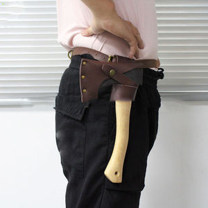 Funda Protectora de Cuero Genuino de Alta Calidad y Duradera para Hacha de Exterior, Cubierta para Cuchilla de Hacha, Cuchilla de Acero Inoxidable, Bricolaje, Madera - Product Image 5