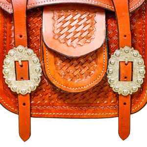 Leather Horse Saddle Bag Western Style 100% Buffalo Leather Customizable Premium Handmade Traditional Steel/Brass <b>Hardware</b> - Product Image 2