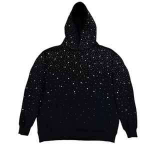 Sudadera con capucha de pedrería, estilo cropped, estilo largo, corte ajustado y hombros caídos - Product Image 1