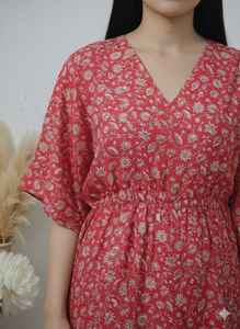 Vestidos Kaftán con Estampado Geométrico para Mujer, Ropa de Casa, Vestido de Playa Suave y Elegante, Kaftanes con Estampado a Mano - Product Image 2