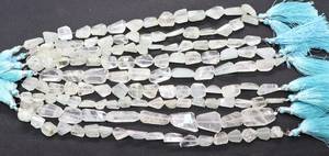 Perles de pierres précieuses en aquamarine naturelle, facettées, de forme irrégulière, 10-12 mm, perles d'aquamarine en vrac, 8,5 pouces, pour la création de bijoux - Product Image 6