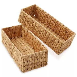 Top choice water hyacinth container storage <b>basket</b> for bathroom high quality woven deep organizer <b>baskets</b> - Product Image 3