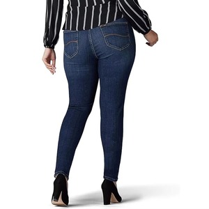 Pantalons crayon en denim pour femmes, couleur unie, respirants, séchage rapide, 100% coton, couleur personnalisée, haute qualité, service OEM, vente en gros - Product Image 2