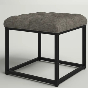 Tabouret Ottoman de Salon de Bonne Qualité à Prix Abordable, en Métal Doré en Acier Inoxydable et Tissu Noir, Idéal pour Hôtels et Mariages - Product Image 6