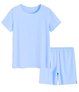 Ensemble personnalisable t-shirt et short en tricot à manches courtes pour femme – Qualité supérieure, respirant, couleur unie, col rond, idéal pour l'été - Product Image 6