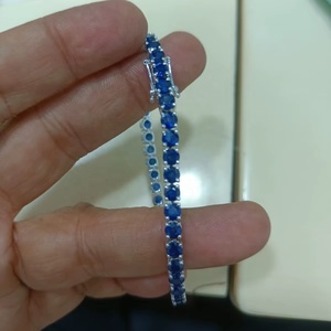 14k <b>Solid</b> Stock Wholesale Beautiful Round Brilliant Fancy Cut Ruby Sapphire Emerald Gemstones for Tennis <b>Bracelet</b> - Product Image 3