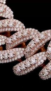 Cadena cubana de moissanita helada con corte redondo, plata 925 con baño de oro rosa, collar de joyería hip hop, regalo para hombres en fiestas de raperos - Product Image 3