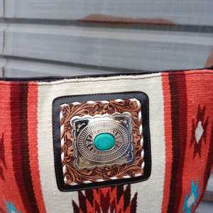 Bolso de Hombro Bohemio de Lana con Patrón Geométrico, Decoración de Borlas, Dos Asas, Cierre de Cremallera, Uso Diario, Todas las Temporadas - Product Image 4