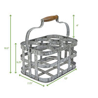 Porte-bouteilles de table 6 bouteilles au design moderne Porte-bouteilles en fer galvanisé et aluminium avec panneau en bois pour meubles de maison