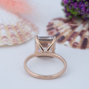 Ensemble de bagues de fiançailles en argent sterling 925 avec moissanite taille princesse, bijoux fins tendance en gros pour alliances certifiées - Product Image 3