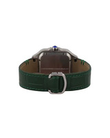 Montre de luxe unisexe à quartz carrée, boîtier en acier inoxydable, verre pavé de moissanite, bracelet vert 20 mm, étanche 3 ATM, analogique