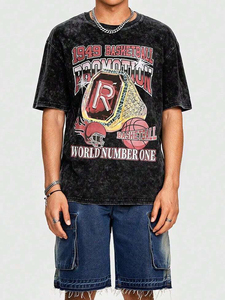 เสื้อยืดวินเทจพิมพ์ลายตัวอักษรตามสั่งสำหรับผู้ชาย กำลังฮิต ทรงหลวม ไหล่ตก ผ้าฝ้ายออร์แกนิค 100% แขนสั้น ไซส์ใหญ่ - Product Image 5