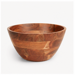 Bol à salade en bois naturel écologique fait main, bol à mélanger rond en bois massif pour fruits et collations, vente en gros, logo personnalisé - Product Image 5
