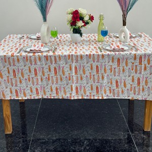 Printed Cotton <b>Tablecloth</b> With Fish Pattern <b>Square</b> Shape Modern Style Washable Home Use - Product Image 4