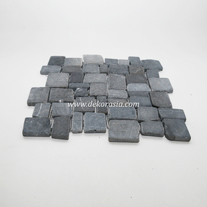 Carrelage en pierre de marbre naturel, galets gris, design moderne pour mur extérieur, jardin, pavage de sol - Product Image 5