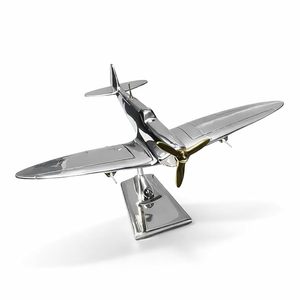 Maquette d'avion Spitfire de l'Air Force, pièce décorative de table avec finition personnalisée, décoration vintage d'avion de guerre pour la maison ou le bureau - Product Image 1