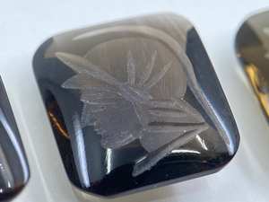 Quartz fumé, intaglio tête romaine, forme antique, cabochon, pierre précieuse, tailles assorties de 10x8mm à 25x18mm, lot pour la création de bijoux - Product Image 3