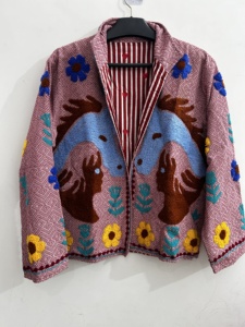 Boho Embroidery floral <b>Jackets</b> Velvet inner Cotton Bohemian Style Winter Coat Street wear Bomber Boho <b>Reversible</b> <b>Jacket</b> - Product Image 1