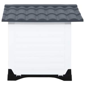 Casa para Perros Pequeña de Polipropileno Gris, Blanco y Negro, Muebles para Mascotas - Product Image 3