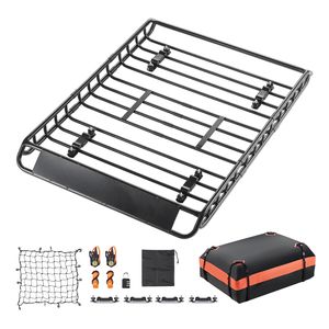 Portapacchi Universale da Tetto 51 x 36 x 4.1 pollici (1120 x 870 x 260 mm) con Rete e Cinghie a Cricchetto (20 pz) per Auto - Product Image 1