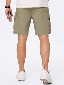 Shorts cargo décontractés pour hommes, extensibles, avec cordon de serrage, taille élastique, short de travail d'été avec plusieurs poches - Product Image 4