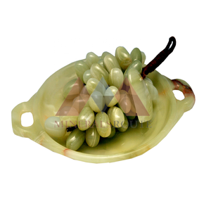 ถาดผลไม้โอนิกซ์สีเขียวงานตามสั่งหินแกะสลักสำหรับตกแต่งบ้านเส้นทางแร่ธาตุ - Product Image 3