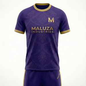 Conjunto de Camiseta y Pantalones Cortos de Fútbol Personalizados con Logotipo, Tallas Grandes, Unisex, Transpirables, Uniforme de Entrenamiento de Fútbol, 100% Poliéster, UPF 50, Secado Rápido - Product Image 1