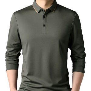 T-shirt à manches longues brodé de haute qualité, chemise polo pour homme, nouvelle mode 2024, vêtements pour homme - Product Image 1