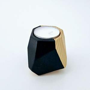 Portavelas de Madera Negra y Resina Hecho a Mano, Disponible en Muchos Colores y Tamaños para Regalos de Ramadán y Eid, Craftera Exports - Product Image 1