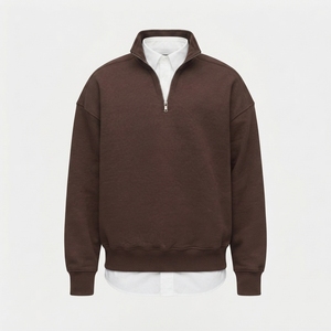 Sudadera Premium Oversize con Media Cremallera y Bordado para Otoño, para Hombre y Mujer, de Felpa Pesada 100% Algodón - Product Image 3