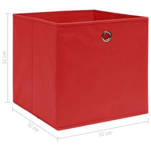4 Cajas de Almacenamiento de Tela Roja de 12.6"x12.6"x12.6", Cestas y Contenedores de Tela Elegantes - Product Image 5