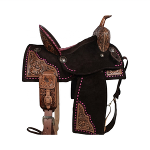 Selle Western Cuir Pour Cheval - Taille 14 à 20 Pouces - Randonnée équestre