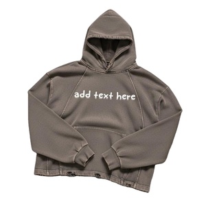 เสื้อฮู้ดดี้คุณภาพสูง หนานุ่ม ล้างสีแบบแอซิดวอช พร้อมลวดลายดีไซน์ 3 มิติ ลายพิมพ์นูน และงานปักแบบกำหนดเอง - Product Image 1