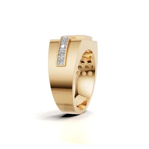 Anillo de Diamantes para Hombre Ascent Edge Square, Corte Redondo y Princesa, 7 Piedras, Anillo de Diamantes Creados en Laboratorio - Product Image 2