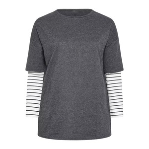 เสื้อยืดแขนยาวสองชั้นแบบสั่งทำพิเศษ 300gsm สำหรับผู้ชาย ผ้าฝ้าย 100% สไตล์ไฮสตรีท ระบายอากาศได้ดี เป็นมิตรกับสิ่งแวดล้อม - Product Image 2