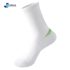 Breathable Knitted Spandex Mid-Calf Sports Socks Anti-Slip Cushioned Crew Socks for Basketball Badminton Workouts - Product Image 3