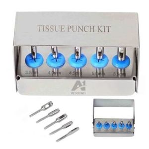 Best Quality A-1 VERITAS Dental Tissue Punch Set Of 5 Pcs Stainless Steel Implant Soft Tissue Instruments Reusable Surgical Kit - Product Image 1