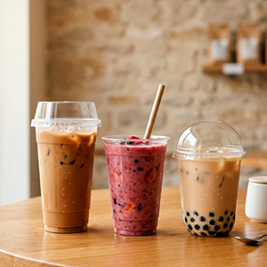 Wholesale Disposable Eco Friendly Transparent 95mm Single Wall <b>Plastic</b> <b>Cups</b> 16oz 22oz PP <b>Cup</b> For Tea Coffee Juice Beverage - Product Image 1