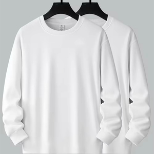 Pull col rond 100 % coton tendance pour hommes et femmes, vêtements de travail amples transfrontaliers, publicité de marque, tissu tricoté - Product Image 1