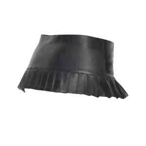 Minifalda de Cuero Sintético para Mujer, Color Sólido, Plisada, con Volantes, Brillante, Cintura Regular, para Todas las Temporadas - Product Image 2