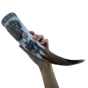 Cornes à boire vikings authentiques artisanat authentique et traditionnel | Tasses à corne nordique fabriquées à la main Cornes de bière médiévale - Product Image 1