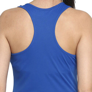 Débardeur long tricoté pour femme, bleu et jaune, avec empiècements latéraux, col rond, style sportif, respirant, séchage rapide, en polyester - Product Image 3