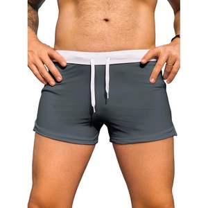 ชุดว่ายน้ำผ้าโพลีเอสเตอร์ยืดได้มีกระเป๋าสำหรับผู้ชายกางเกงว่ายน้ำลำลองผ้าโพลีเอสเตอร์เซ็กซี่แบบมีเชือกผูกเอวยางยืดมีซิปสำหรับผู้ชายสำหรับ2025 - Product Image 4